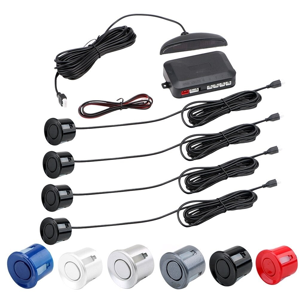 Cartronix parkeersensoren set 4 sensoren met geluid en display diverse kleuren