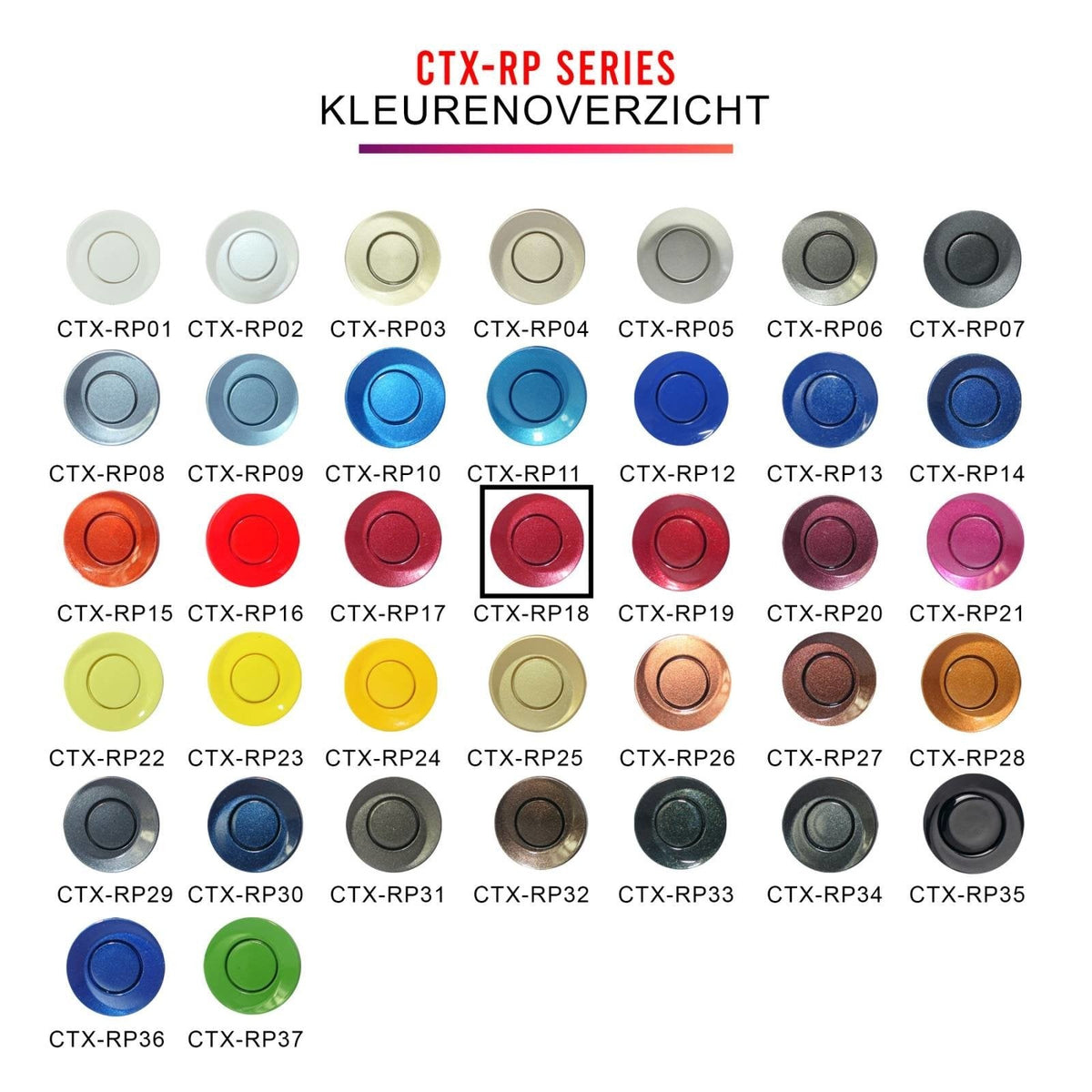 Cartronix parkeersensoren set 4 sensoren Chili Rood voor auto camper bestelwagen