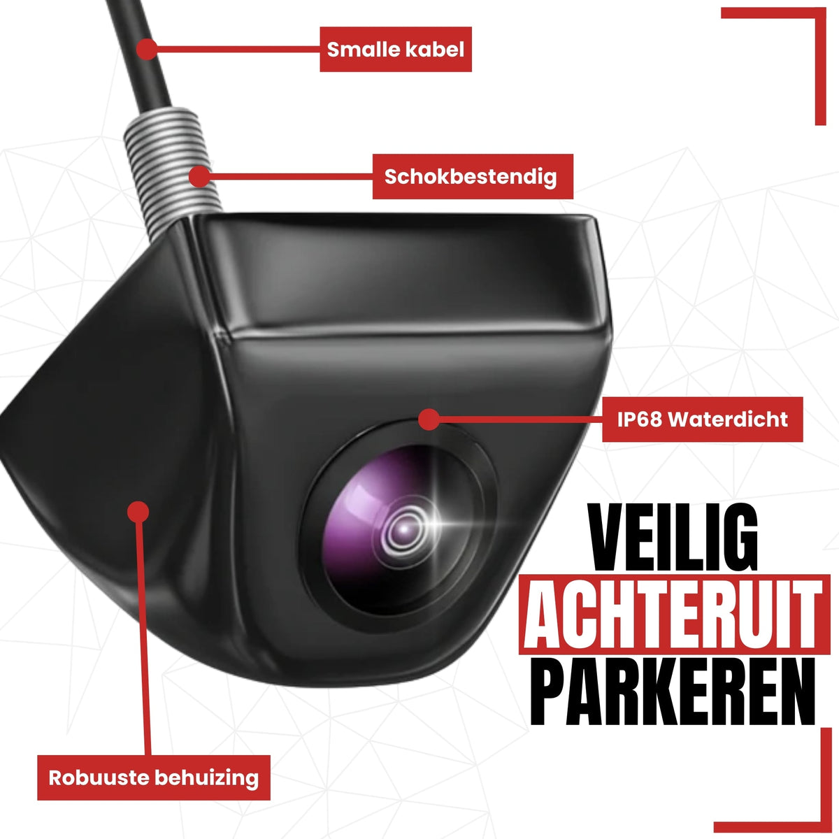 Cartronix RV-355 PRO grotere, vierkantere oem-look opbouwcamera achteruitrijcamera