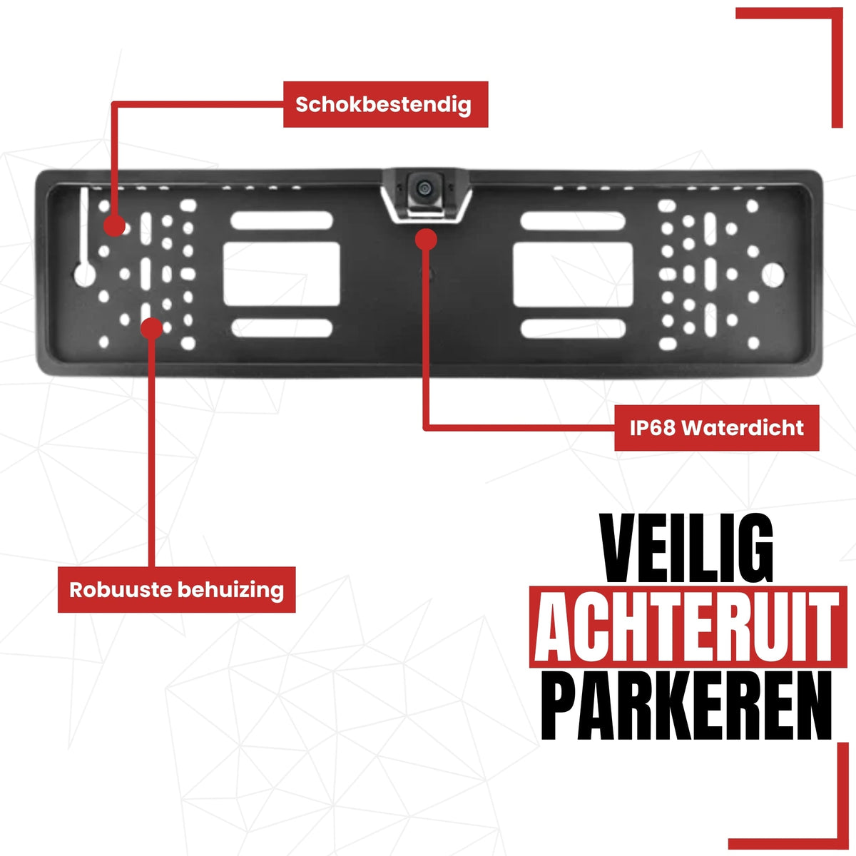 Cartronix RV-400 PRO kentekenplaathouder 520 × 110 mm achteruitrijcamera