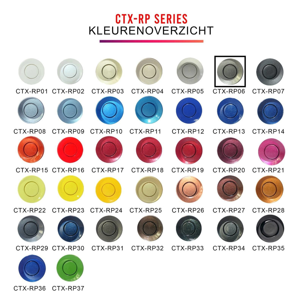 Cartronix parkeersensoren set 4 sensoren Zink metallic voor auto camper bestelwagen