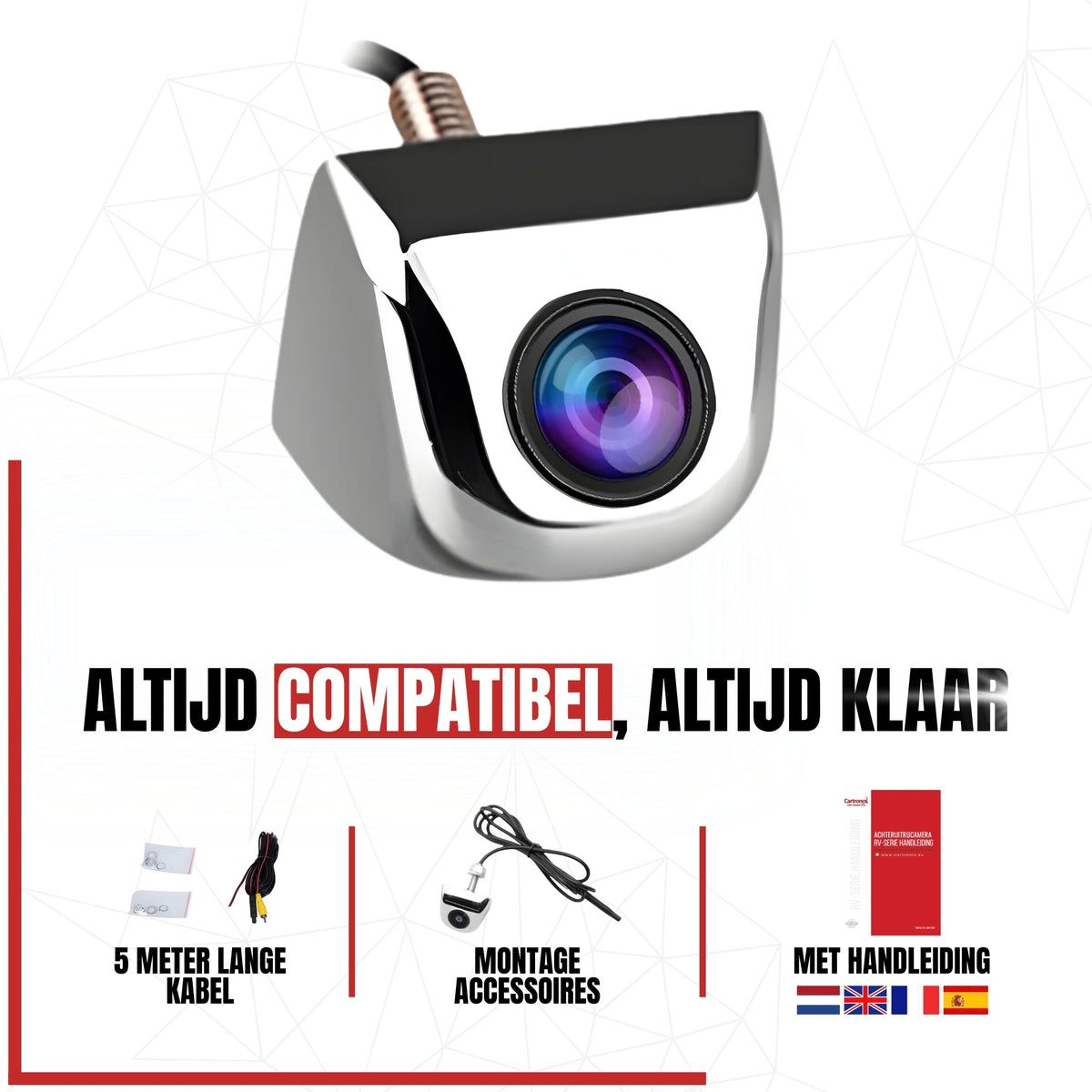 Cartronix RV-365 PRO compacte oem-look opbouwcamera achteruitrijcamera