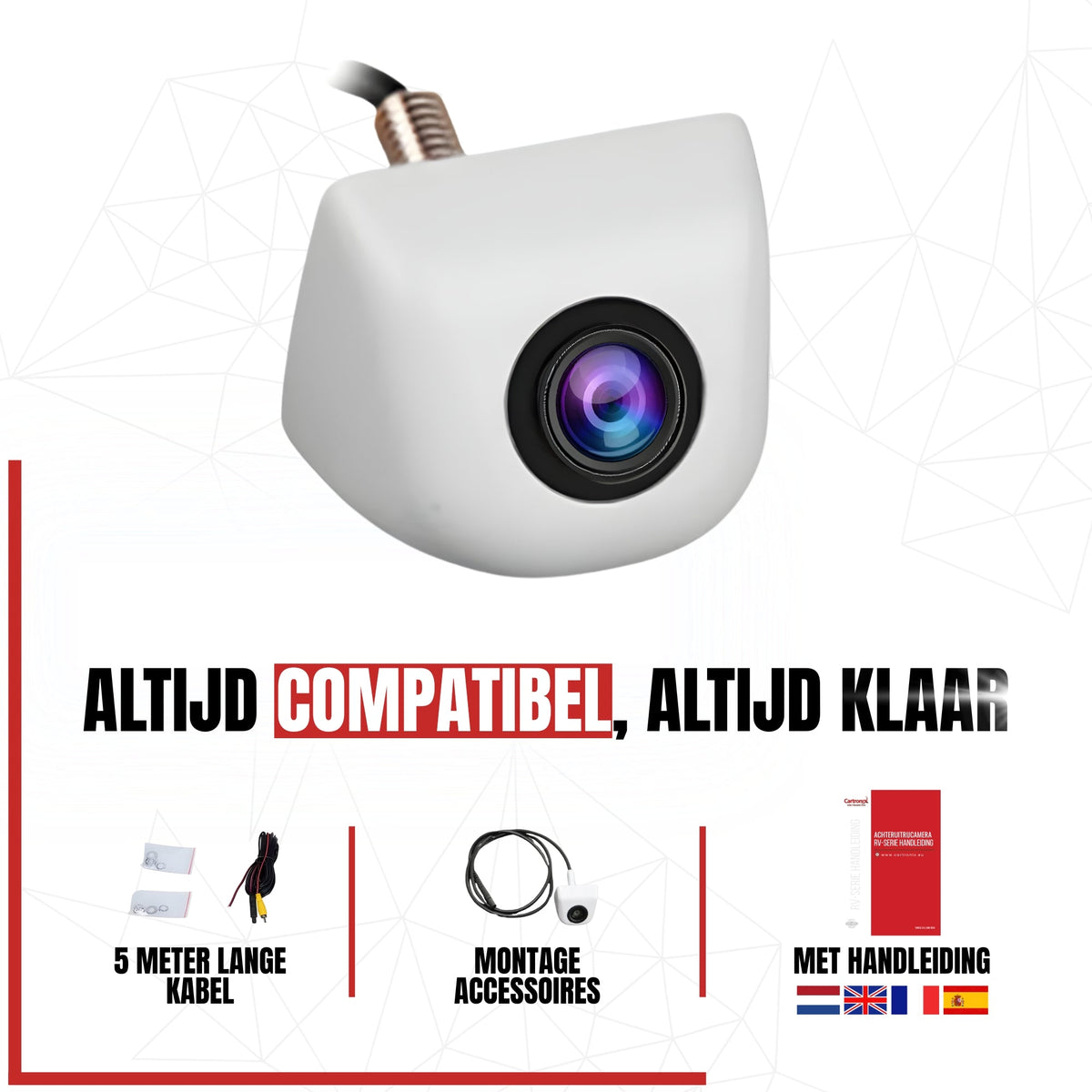 Cartronix RV-360 PRO compacte oem-look opbouwcamera achteruitrijcamera