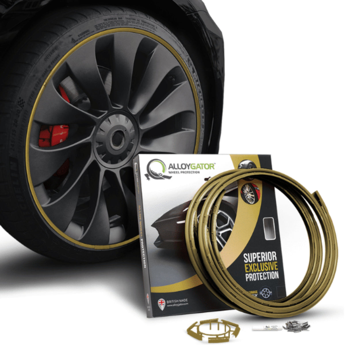 Alloygator Velgbescherming | Goud | Stoeprand bescherming | Exclusive (12-24'' inch)-1