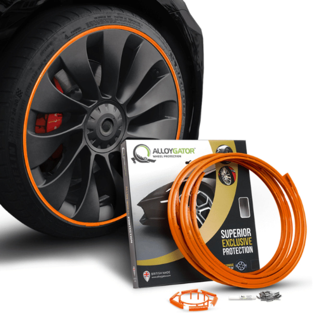 Alloygator Velgbescherming | Oranje| Stoeprand bescherming | Exclusive (12-24'' inch)-1