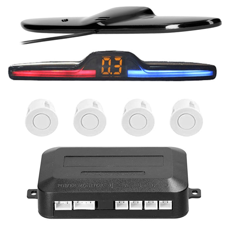 Cartronix digitale parkeersensoren set 4 sensoren Wit voor of achter
