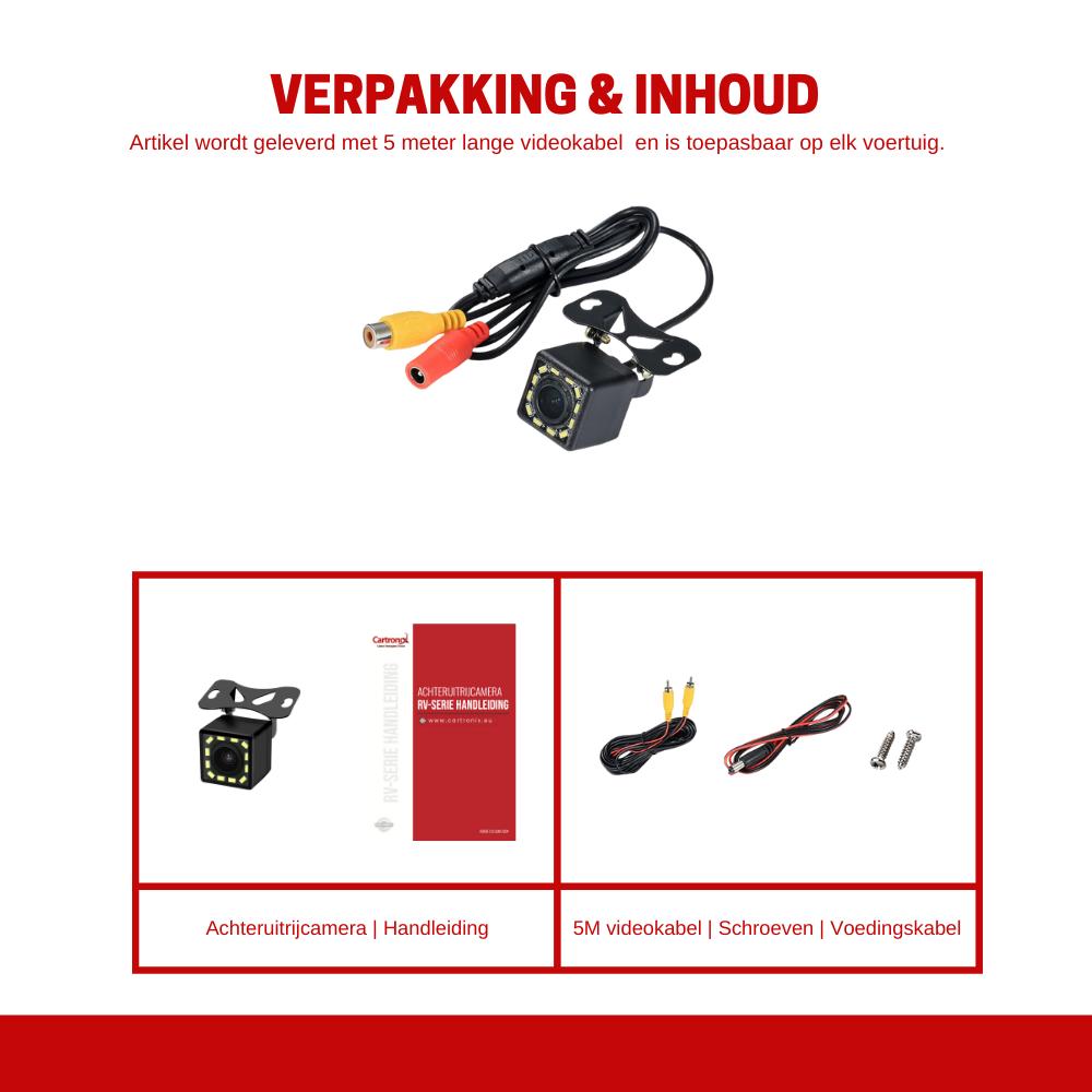 Cartronix RV-320 PRO universele opbouwcamera achteruitrijcamera