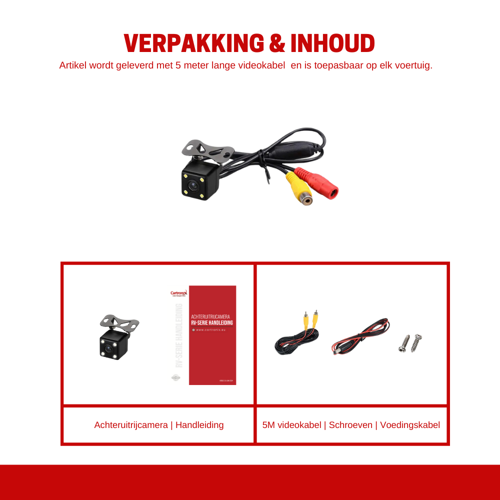Cartronix RV-300 PRO universele opbouwcamera achteruitrijcamera