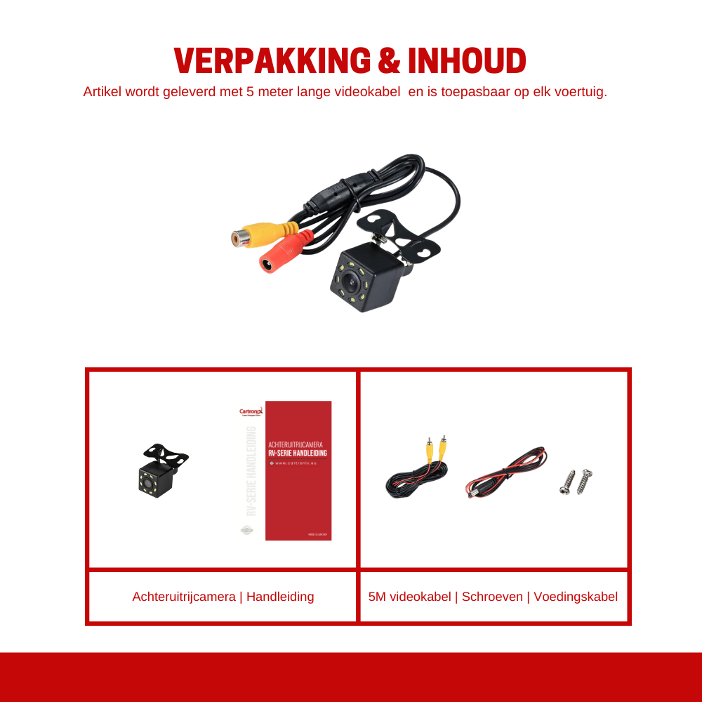 Cartronix RV-310 PRO universele opbouwcamera achteruitrijcamera