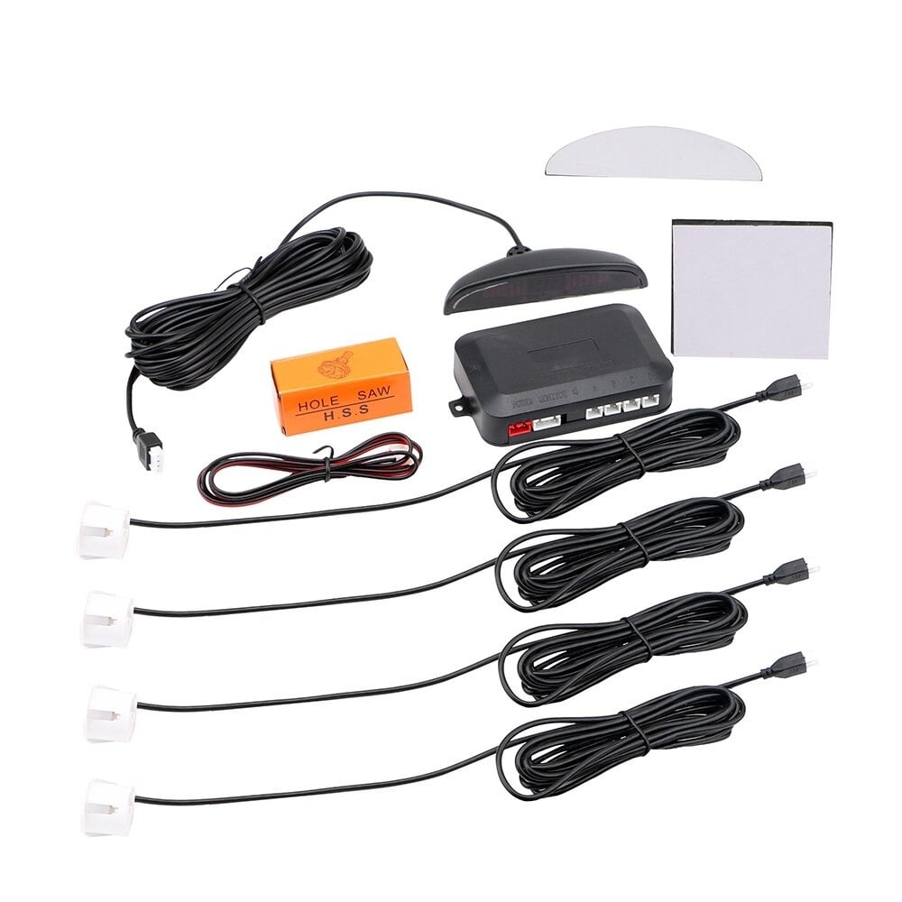 Cartronix parkeersensoren set 4 sensoren met geluid en display diverse kleuren