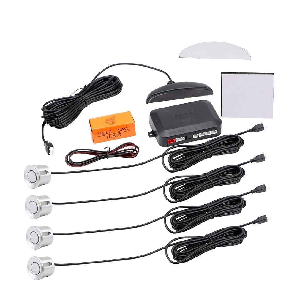 Cartronix parkeersensoren set 4 sensoren met geluid en display diverse kleuren